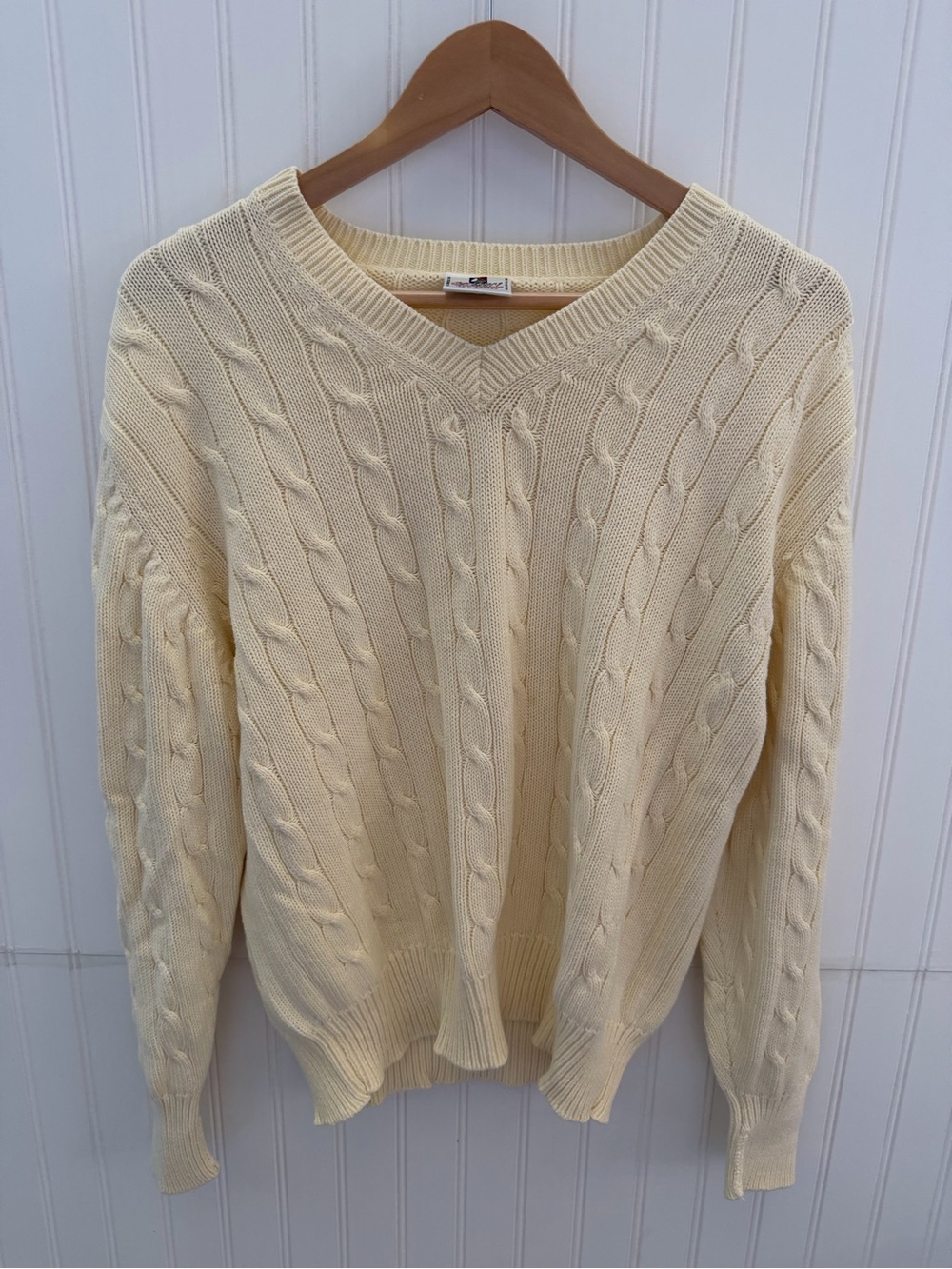 Vintage 80s Norsport Cream
Cable Knit Cotton Pullover Sweater Men's L Nordstrom